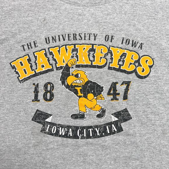 University of Iowa Hawkeyes 1847 Shirt Herky Iowa City Short Sleeve Mens XL Gray - Picture 2 of 6